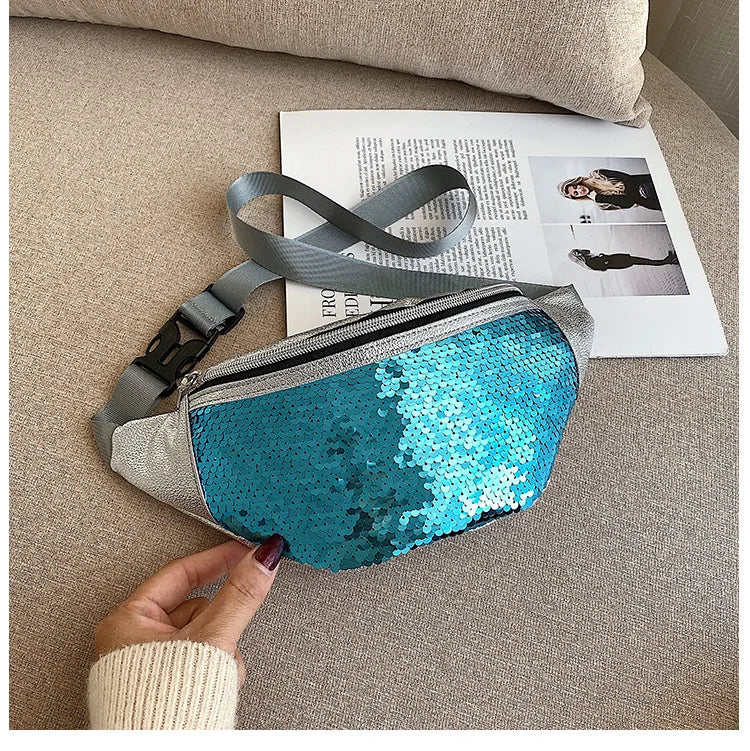 Sequin Waist Hip Bag Fanny Pack Girls Women Female Waist Packs Heuptas