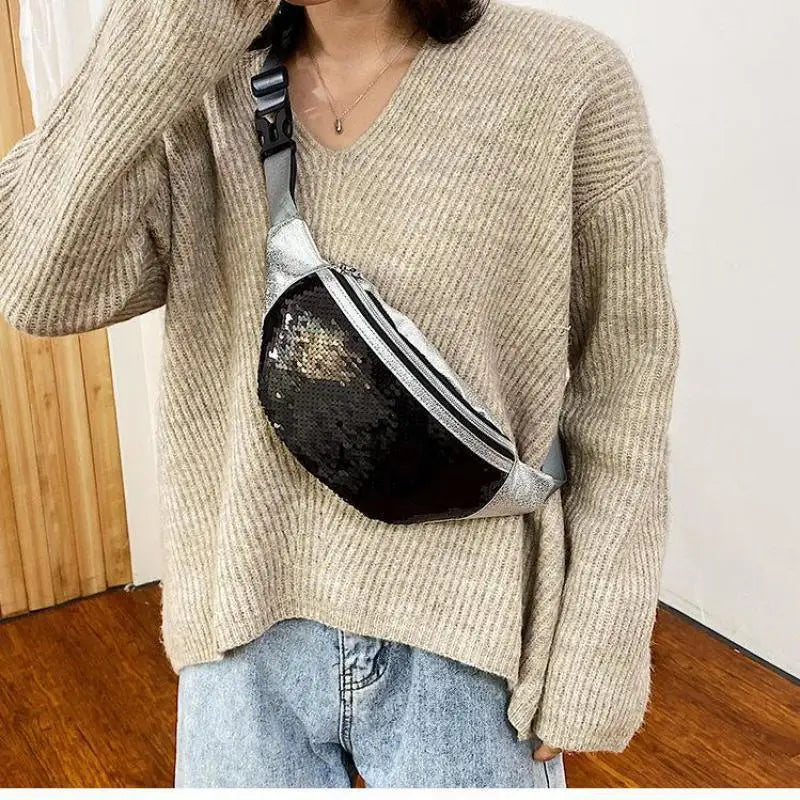 Sequin Waist Hip Bag Fanny Pack Girls Women Female Waist Packs Heuptas