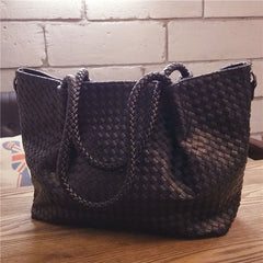 Women Large Capacity Woven Shoulder Bag Crossbody Bag For Ladies