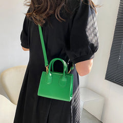 Women Small Square Bag Top-handle Handbags Chain Shoulder Crossbody Satchel Purs