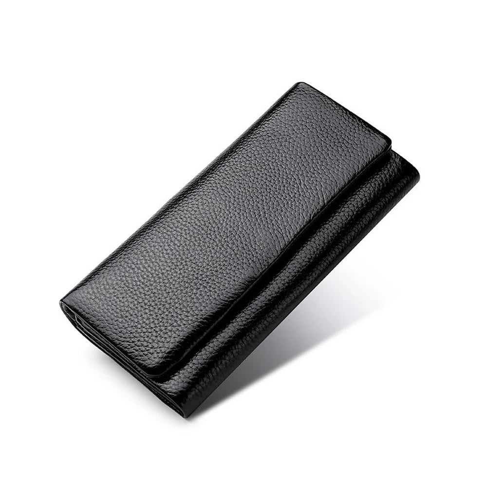 Women Leather Wallet Long Lychee Pattern Top Casual Business Wallet
