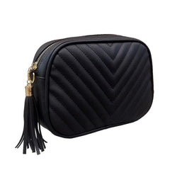 Small Leather Tassel Messenger Bag for Women