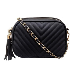 Small Leather Tassel Messenger Bag for Women