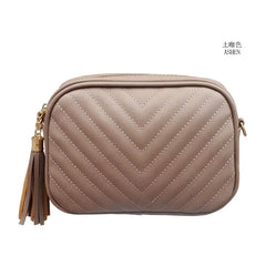 Small Leather Tassel Messenger Bag for Women