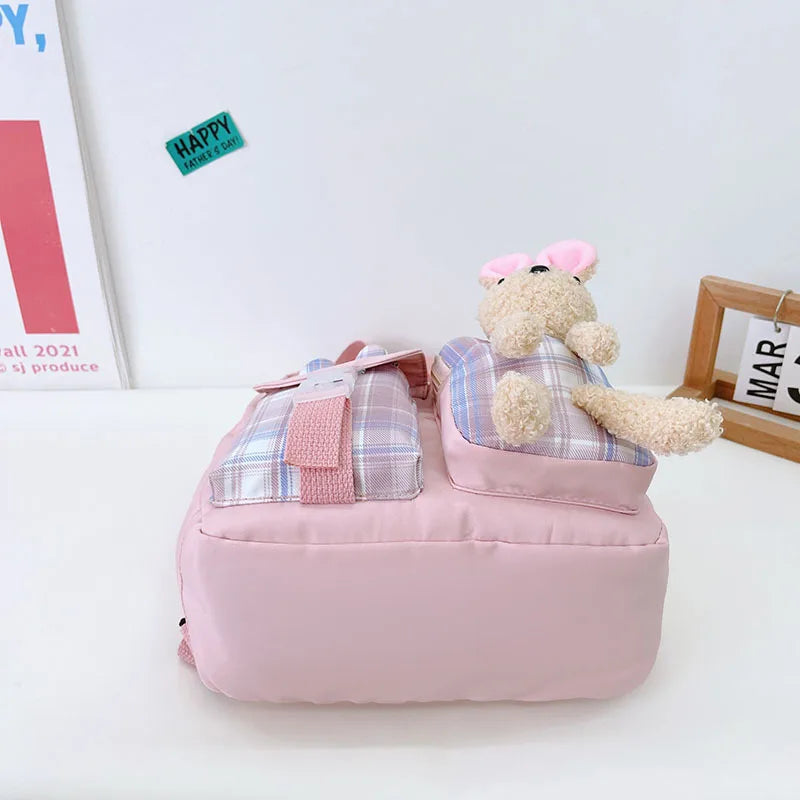 Nylon Backpack Waterproof Candy Colors High School Bags for Girls Boys