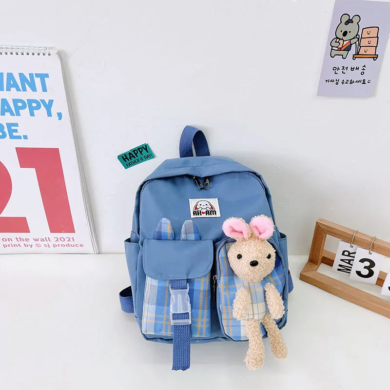 Nylon Backpack Waterproof Candy Colors High School Bags for Girls Boys