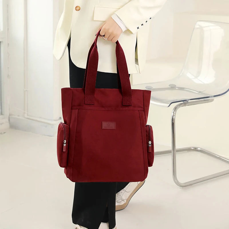 Women Nylon Shoulder Bags Office Ladies Multi-Pocket Handbags Mommy Tote Bags