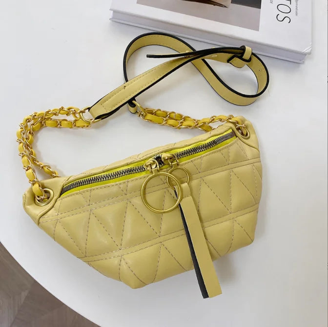 Women PU Chest Cross Fanny Bag