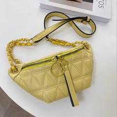 Women PU Chest Cross Fanny Bag