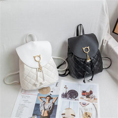 Women PU Leather Shoulder Mini Backpack Diamond Lattice Phone Pouch