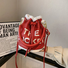 Women Printed Letters Bucket Cross Body Shoulder Bags 8 Colors