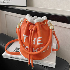 Women Printed Letters Bucket Cross Body Shoulder Bags 8 Colors