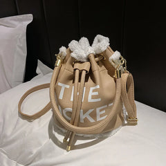 Women Printed Letters Bucket Cross Body Shoulder Bags 8 Colors