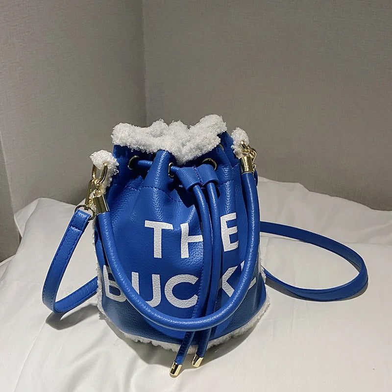 Women Printed Letters Bucket Cross Body Shoulder Bags 8 Colors