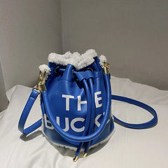 Women Printed Letters Bucket Cross Body Shoulder Bags 8 Colors