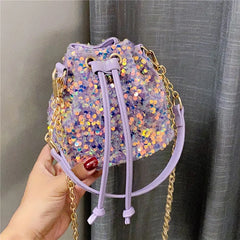 Sequin Bucket Shoulder Bag for Women