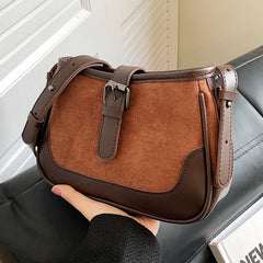 Women Shoulder Bag Autumn Retro Patchwork Messenger Pack All-Match Underarm Bags