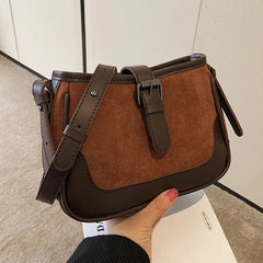 Women Shoulder Bag Autumn Retro Patchwork Messenger Pack All-Match Underarm Bags