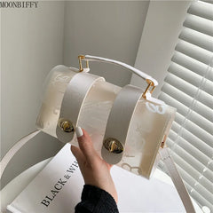 Transparent Graffiti Messenger Female Bag Small Handbag Purse Crossbody Bags