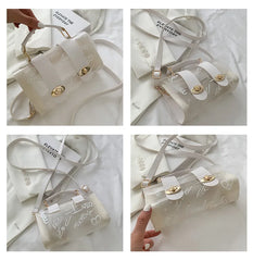 Graffiti Shoulder Bag for Women PVC Transparent Small Handbag