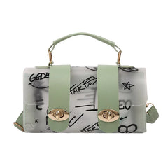 Graffiti Shoulder Bag for Women PVC Transparent Small Handbag