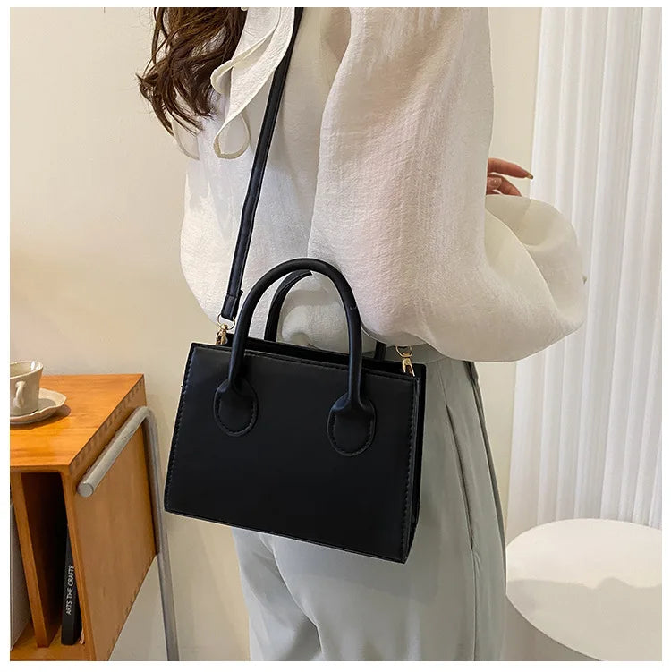Green Pu Leather Shoulder Bag Crossbody Handbag Top Handle Purse