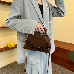 Green Chain Crossbody Bags Short Handle Handbag