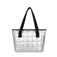 Winter Puffer Totes Handbag Diamond Lattice Shoulder Purse Style