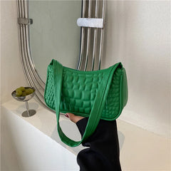 Women Underarm Bag PU Leather Solid Handbags Girls Small Shoulder Bags