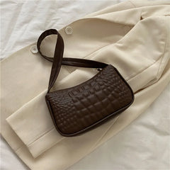 Women Underarm Bag PU Leather Solid Handbags Girls Small Shoulder Bags