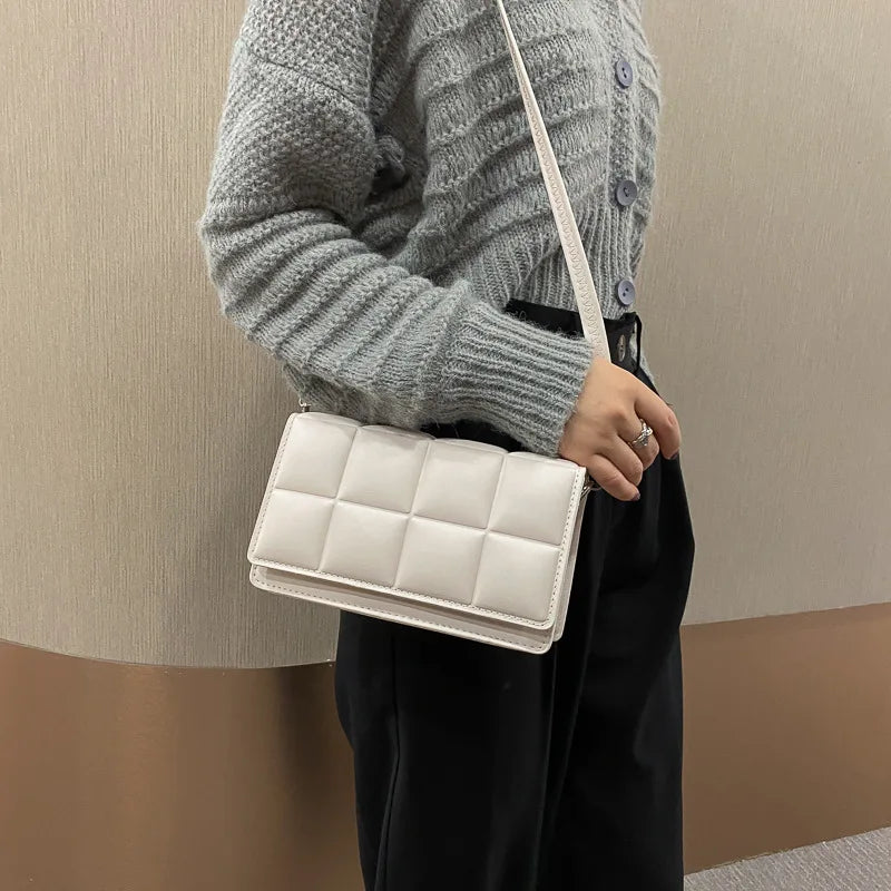 Women Urban Solid Small Square Crossbody Shoulder Bag