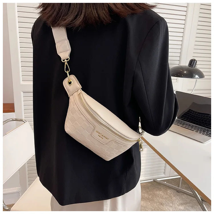 Women Waist Packs Chest Bag Handbag PU Messenger Bags