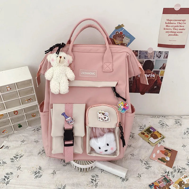 Women Waterproof Candy Colors Schoolbag High Students Leisure High Capacity