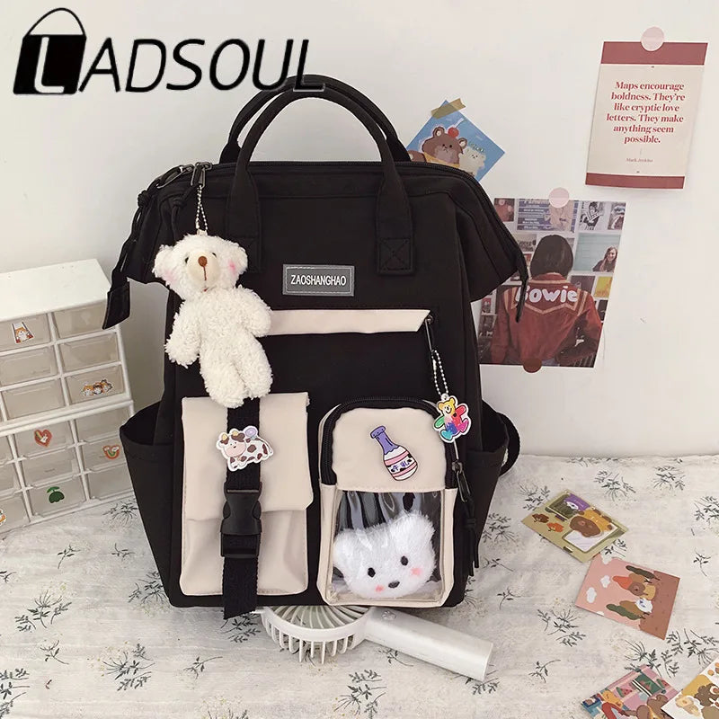 Women Waterproof Candy Colors Schoolbag High Students Leisure High Capacity