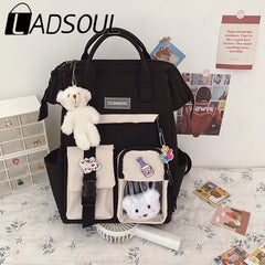 Women Waterproof Candy Colors Schoolbag High Students Leisure High Capacity