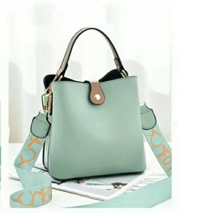 Women's Tassel Bucket Bag PU Leather Lightweight Shoulder Messenger Bag