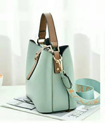Women's Tassel Bucket Bag PU Leather Lightweight Shoulder Messenger Bag