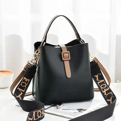 Women's Tassel Bucket Bag PU Leather Lightweight Shoulder Messenger Bag