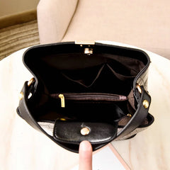Women's Crocodile Pattern Bucket Bag Large Capacity Shoulder Bag