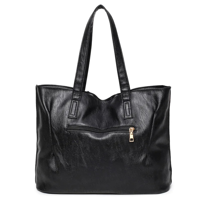 Women's PU Leather Large Tote Bag Shoulder Handbag