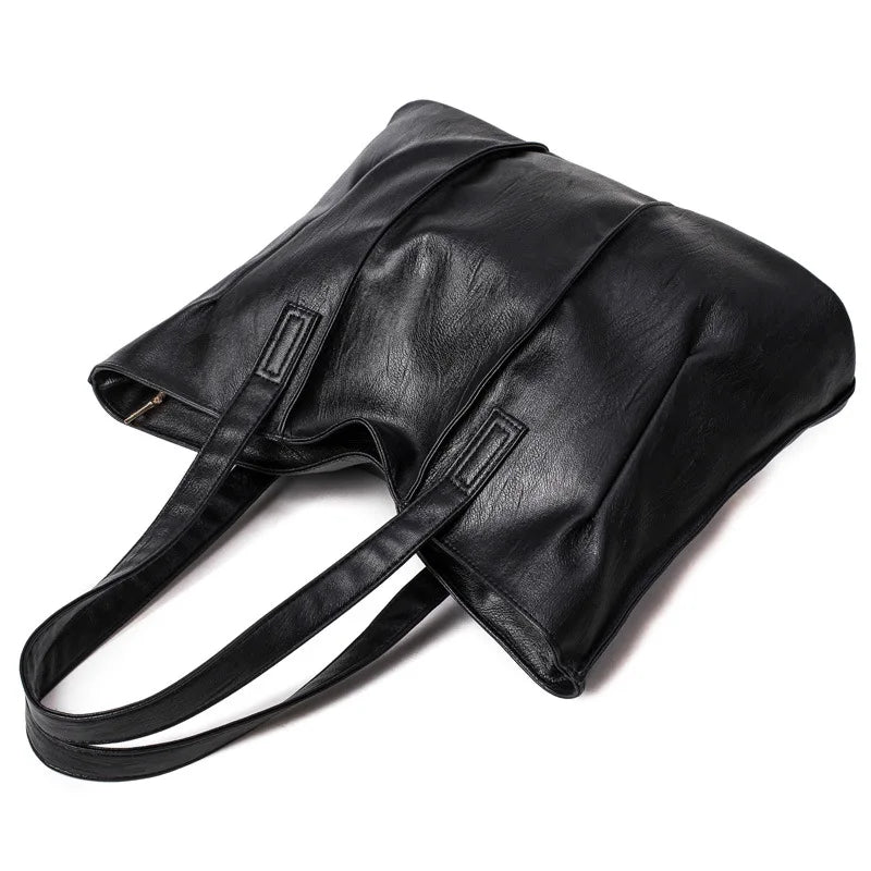 Women's PU Leather Large Tote Bag Shoulder Handbag
