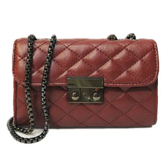 Women's PU Leather Rhombus Chain Messenger Bag