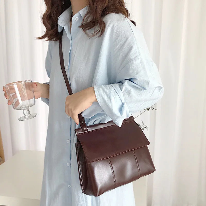 Women's PU Leather Retro Flip Shoulder Bag Soft Leather