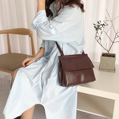 Women's PU Leather Retro Flip Shoulder Bag Soft Leather
