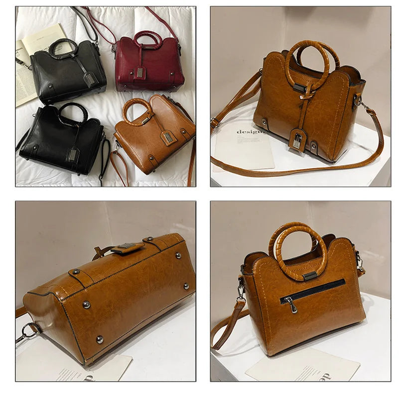 Retro Shoulder Bags Crossbody PU Leather Casual Hand Bags