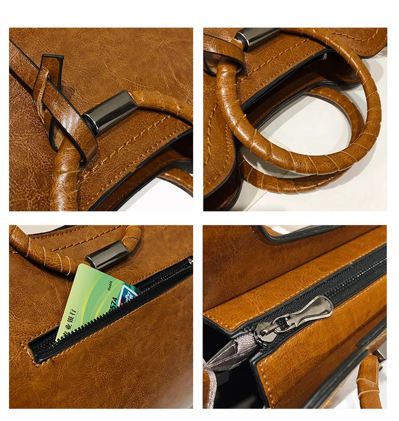Retro Shoulder Bags Crossbody PU Leather Casual Hand Bags