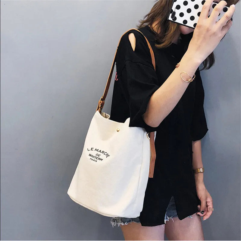 Women's Canvas Bag Messenger Bag Large Capacity Single Shoulder Bag