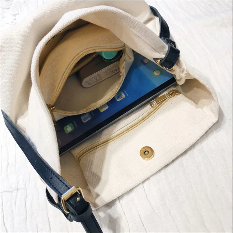 Women's Canvas Bag Messenger Bag Large Capacity Single Shoulder Bag