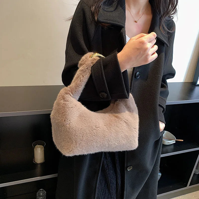 Women's Casual Shoulder Bag Handbag High Plush Small Square Bag