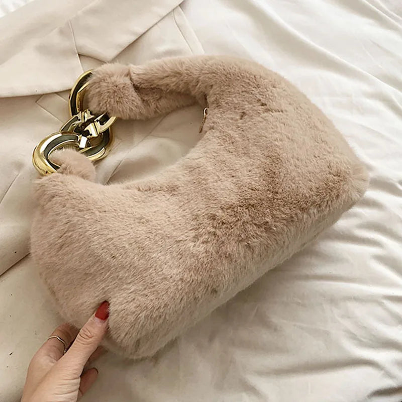 Women's Casual Shoulder Bag Handbag High Plush Small Square Bag